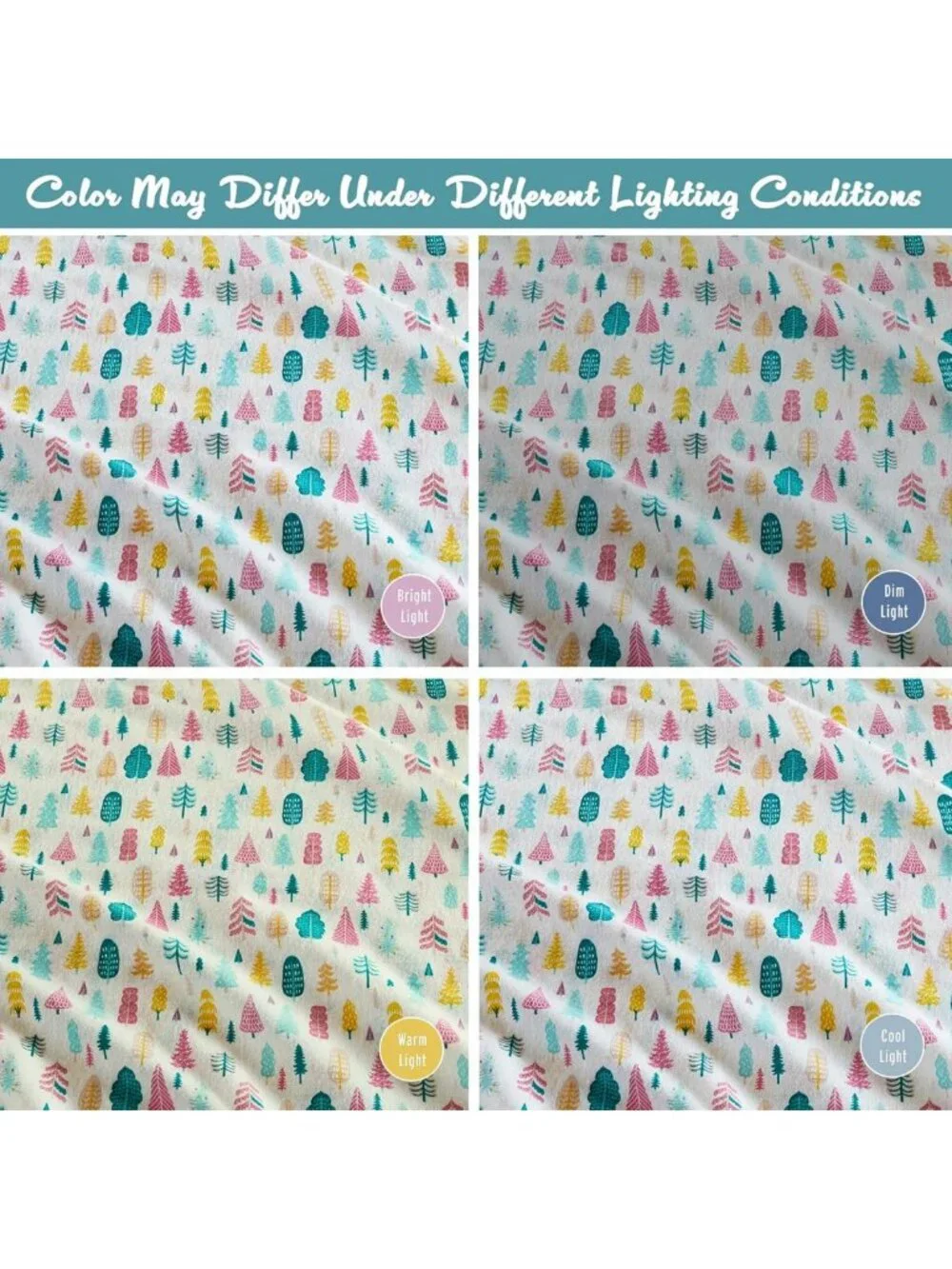 Cozy Soft 100% Cotton Flannel Sheet Set - Festive Holiday Trees, Deep Pocket